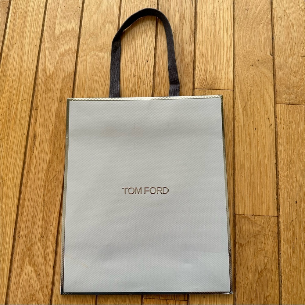Tom Ford Grey and Silver Gift Bag